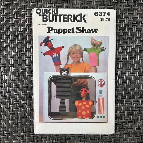 3 Vintage 80's Puppet Craft Patterns Butterick McCalls Puppeteers Puppet Show - Picture 2 of 9